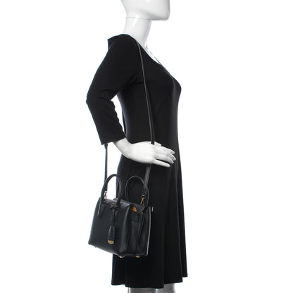 MCM Grained Calfskin Mini Milla Tote Phantom Grey 2 of 11