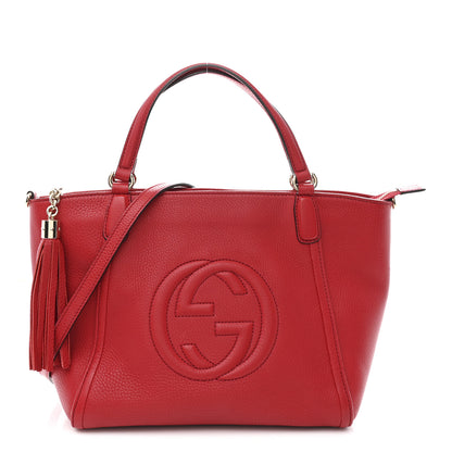 Gucci Pebbled Calfskin Small Soho Top Handle Bag Red 1 of 11