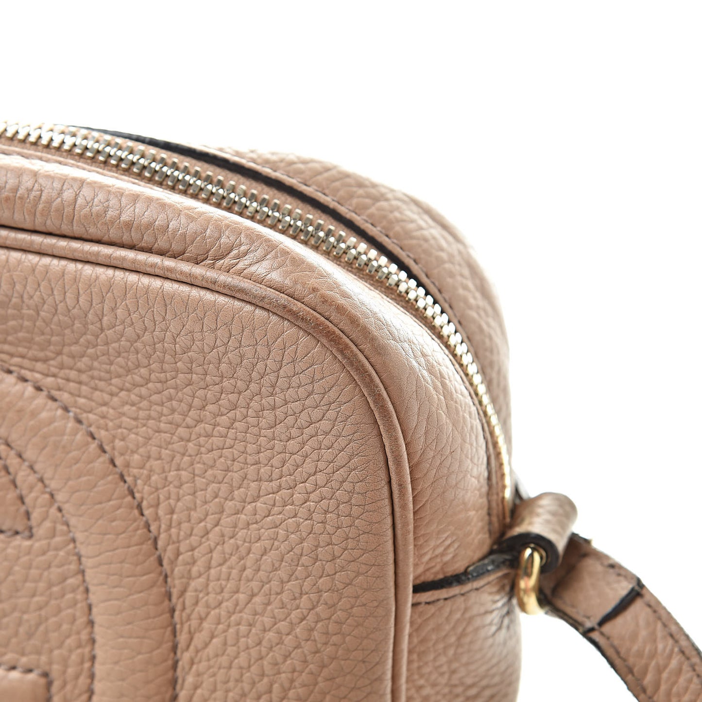 Pebbled Calfskin Small Soho Disco Bag Rose Beige