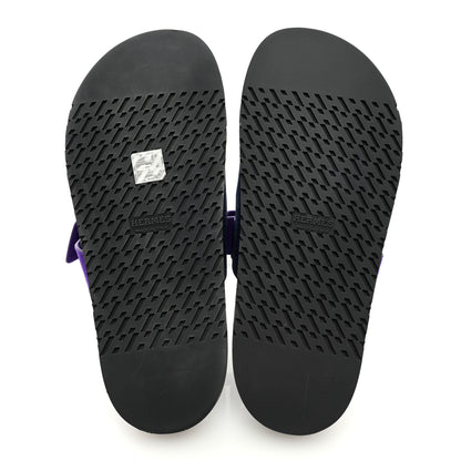 Hermes Suede Goatskin Womens Chypre Sandals 39.5 Marine Violet Majorette 8 of 8