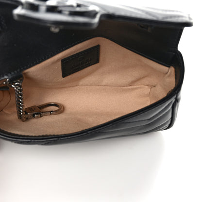 Gucci Calfskin Matelasse Monochrome GG Marmont Chain Belt Bag Black 5 of 10