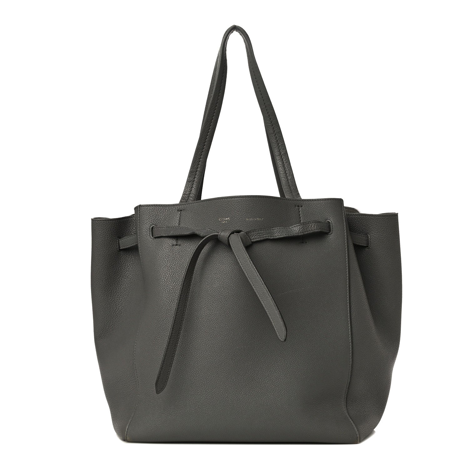Celine Soft Grained Calfskin Small Belt Cabas Phantom Grey 1 of 15