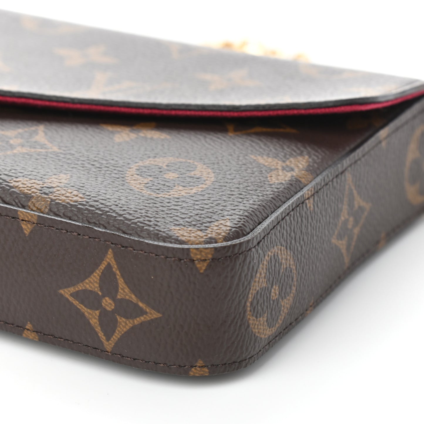 Monogram Pochette Felicie Chain Wallet Fuchsia