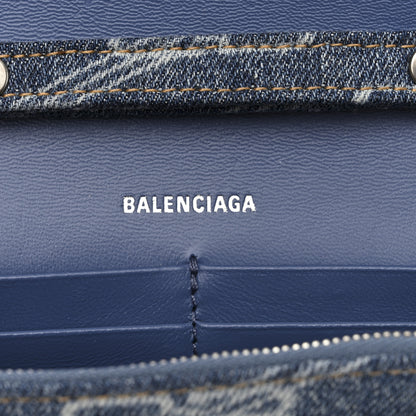 Balenciaga Denim BB Monogram Hourglass Chain Bag Blue 6 of 10