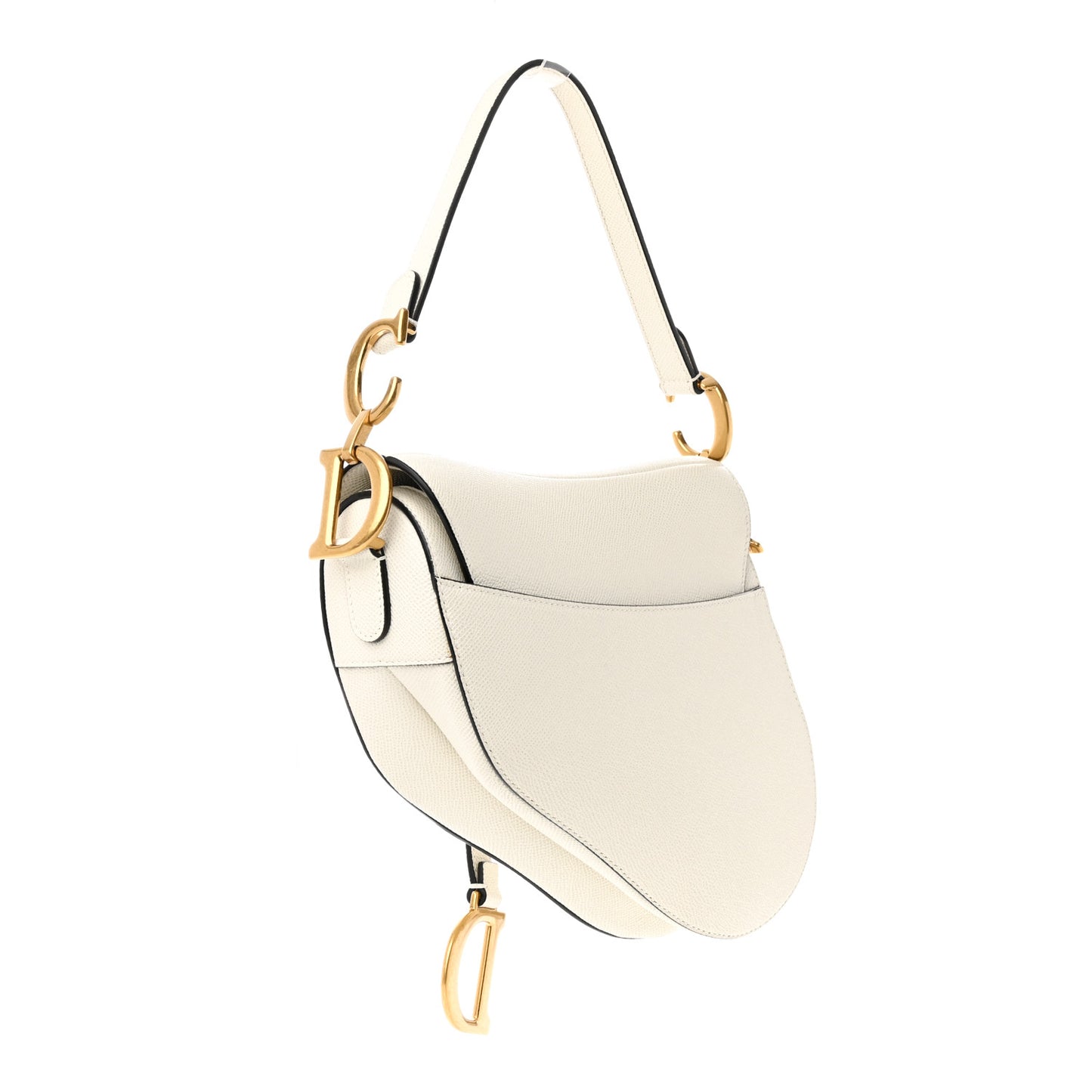 Grained Calfskin Saddle Bag Latte