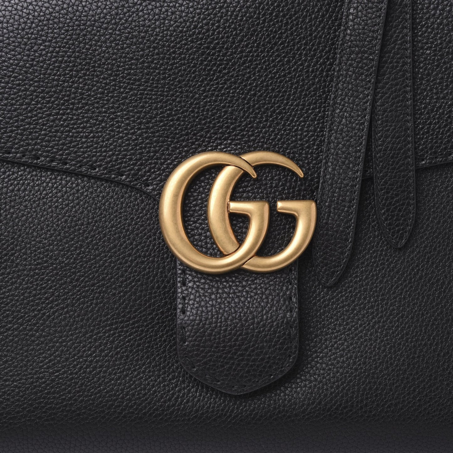Calfskin Medium GG Marmont Top Handle Bag Black