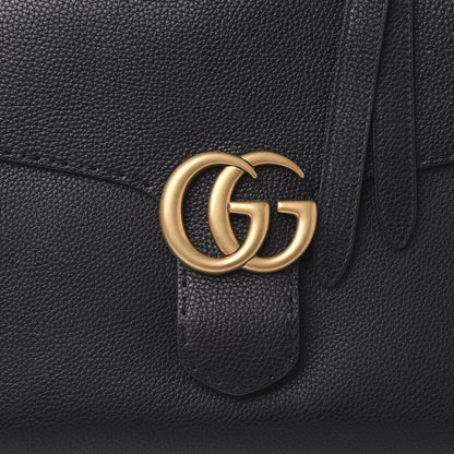 Gucci Calfskin Medium GG Marmont Top Handle Bag Black 7 of 9