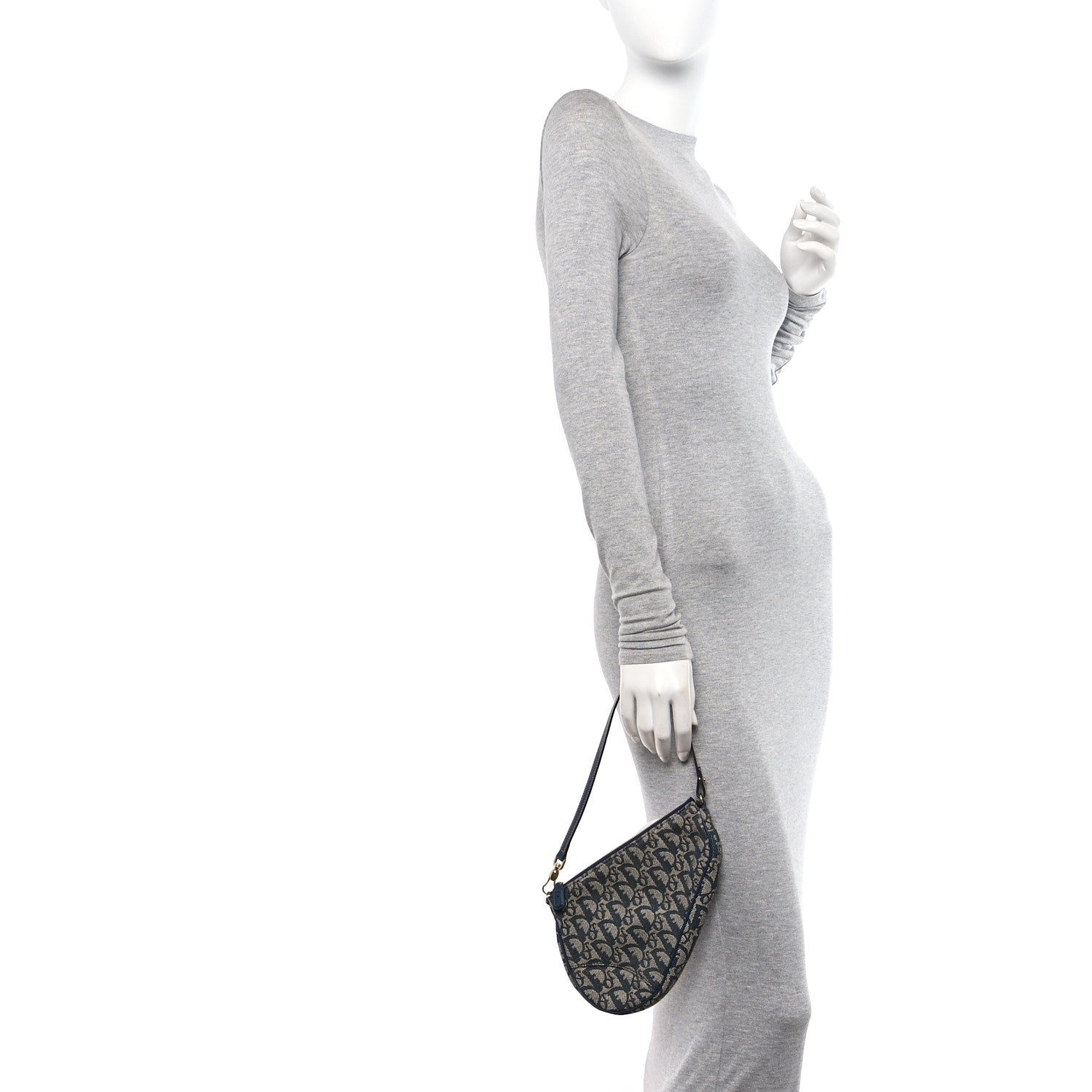 Christian Dior Monogram Mini Saddle Pochette Navy 2 of 12