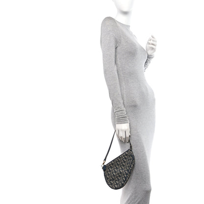 Christian Dior Monogram Mini Saddle Pochette Navy 2 of 12