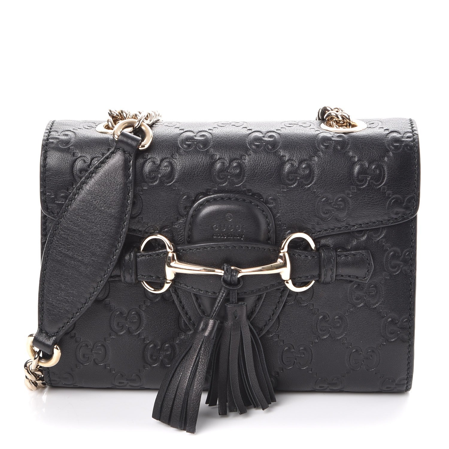 Gucci Guccissima Mini Emily Shoulder Bag Black 1 of 9