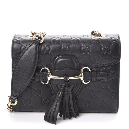 Gucci Guccissima Mini Emily Shoulder Bag Black 1 of 9