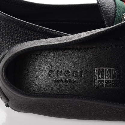 Gucci Calfskin Horsebit Web Driver Loafers 36.5 Black 6 of 8