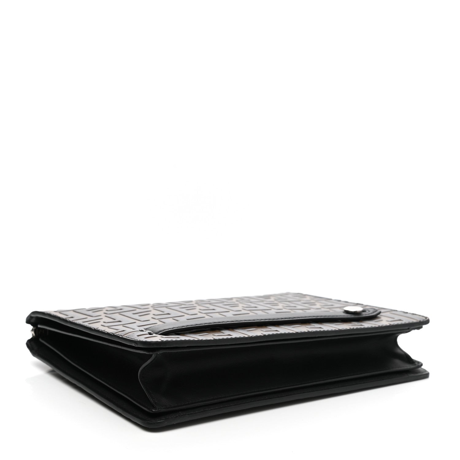 Fendi Vitello Grace F is Fendi Bi-Color FF 1974 Embossed Zip Pouch Maya Black 4 of 7