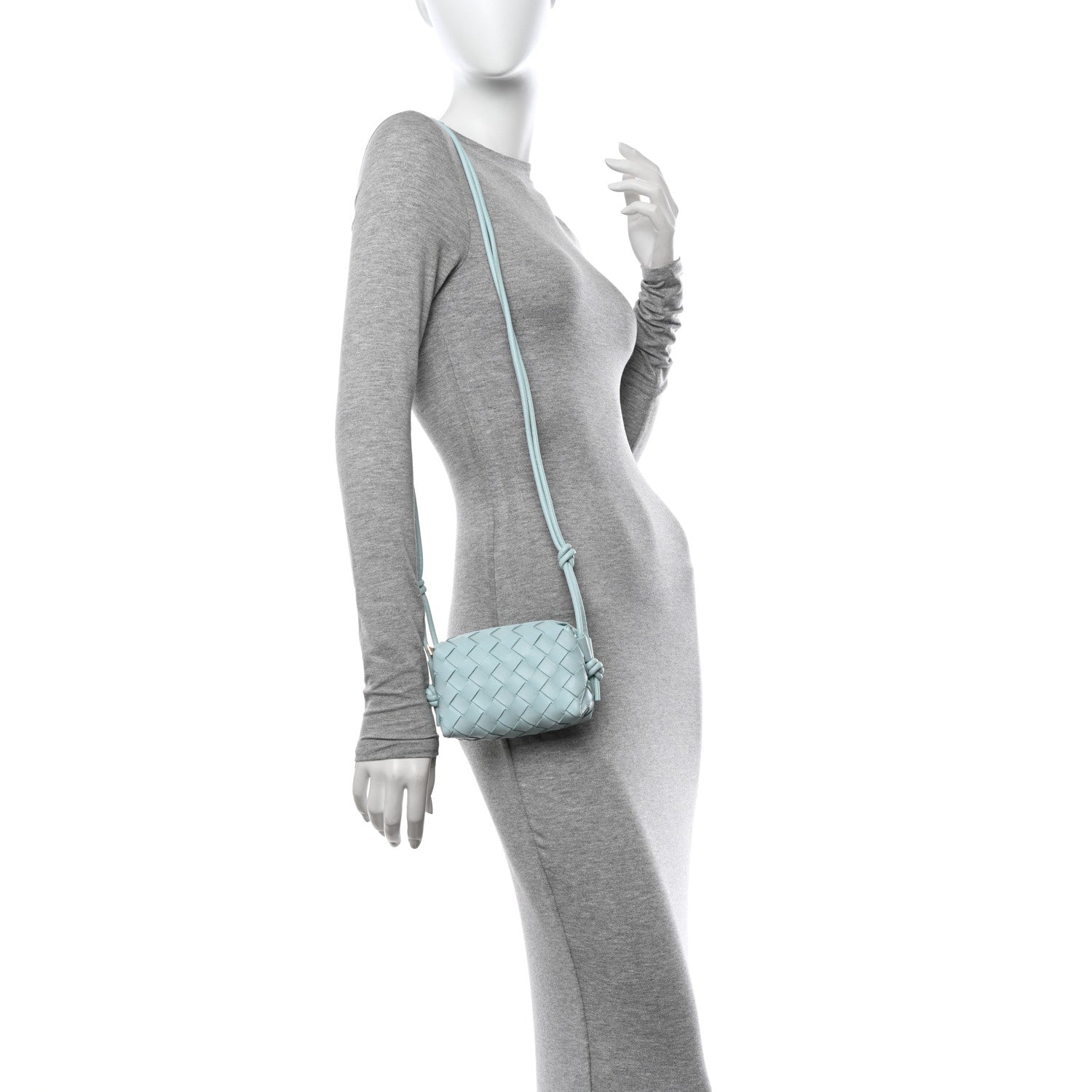 Bottega Veneta Nappa Intrecciato Candy Loop Camera Bag Light Blue 2 of 10