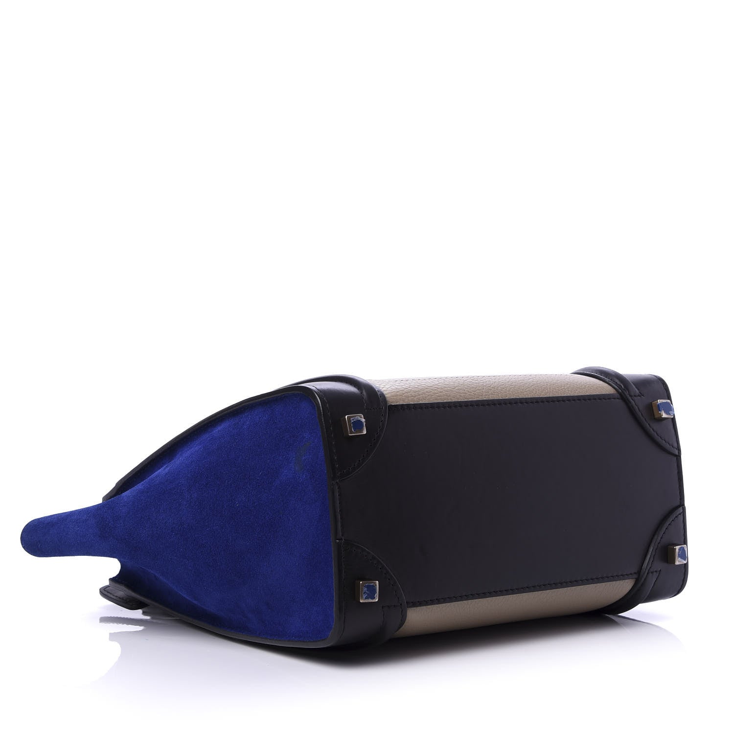 Celine Elephant Calfskin Suede Micro Tri-Color Luggage Sand 4 of 9