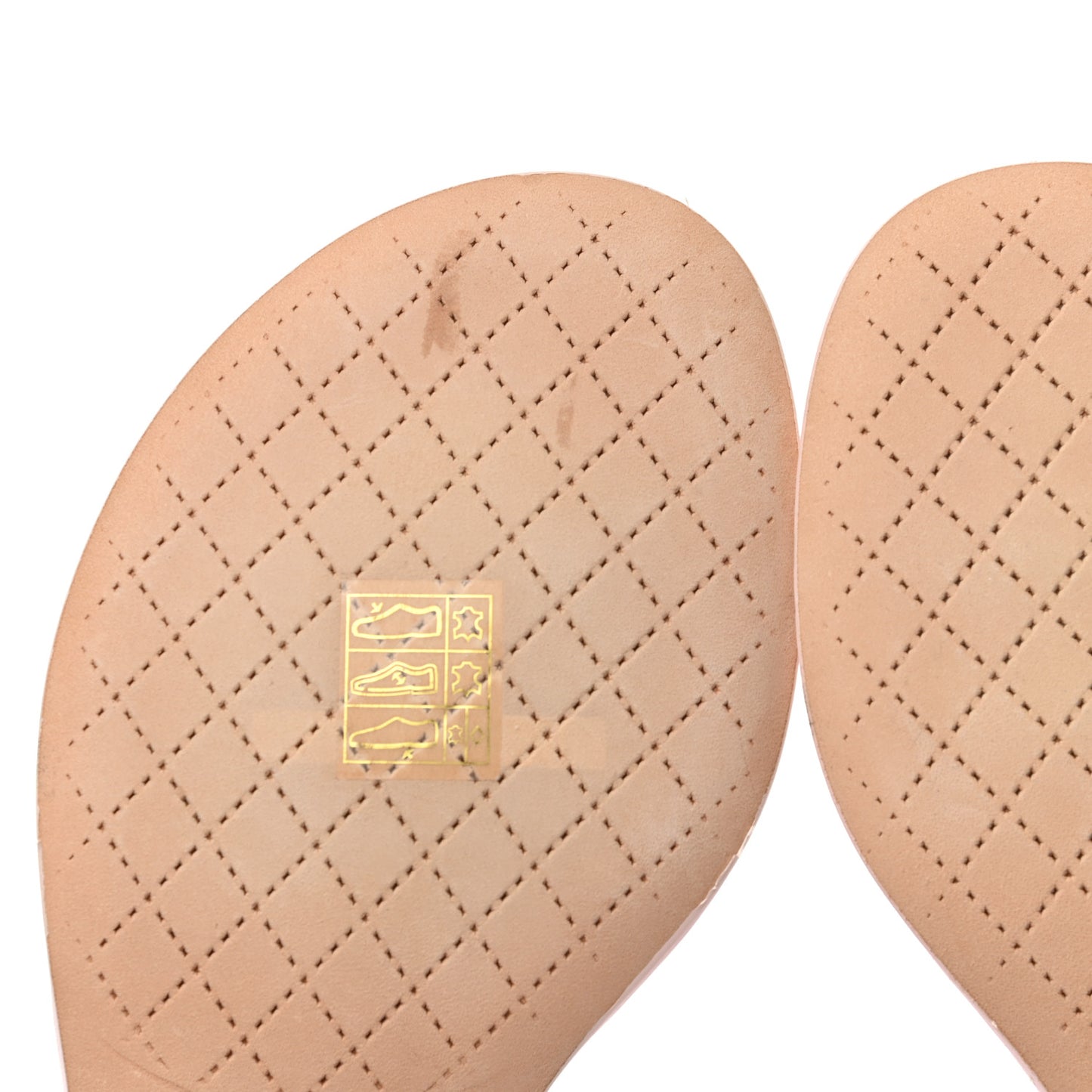 Lambskin Chain CC Logo Thong Sandals 37.5 Light Pink