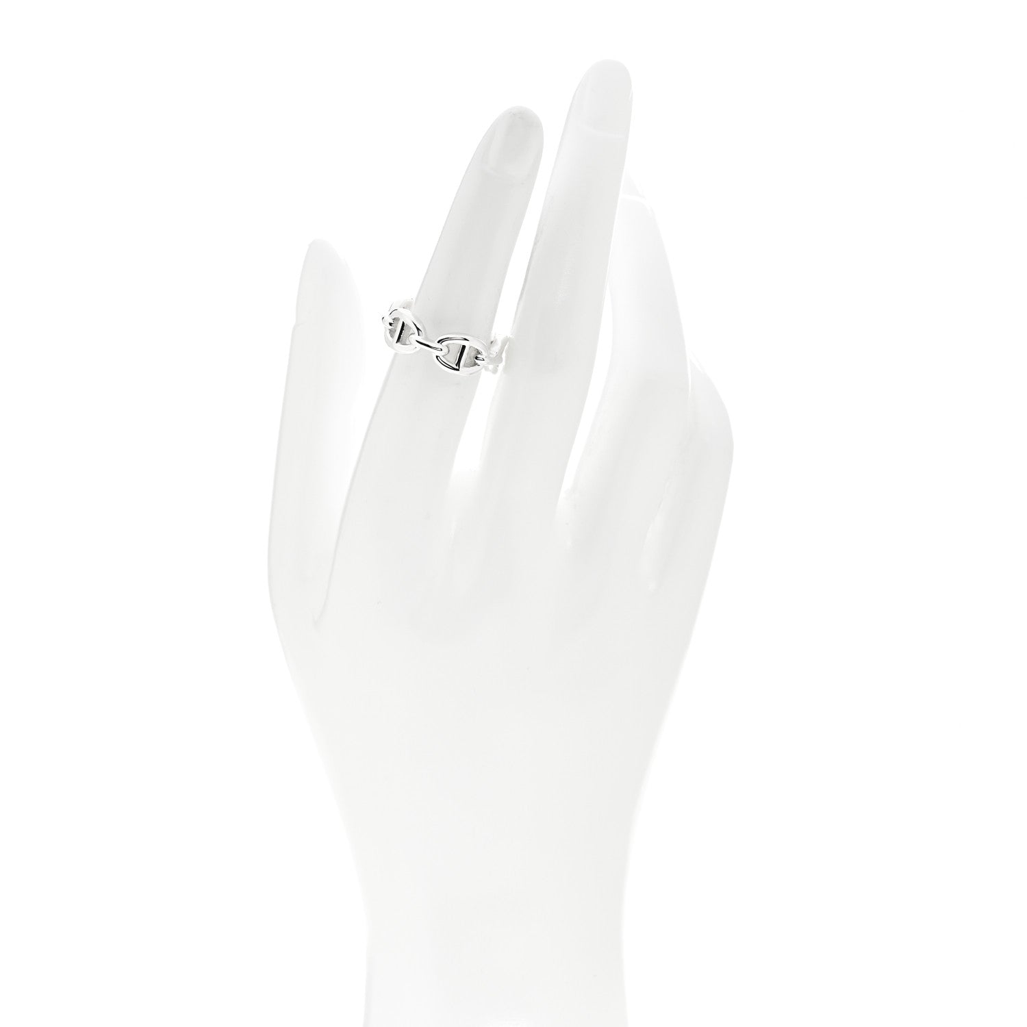 Hermes Sterling Silver PM Chaine d'Ancre Enchainee Band Ring 52 6 2 of 9