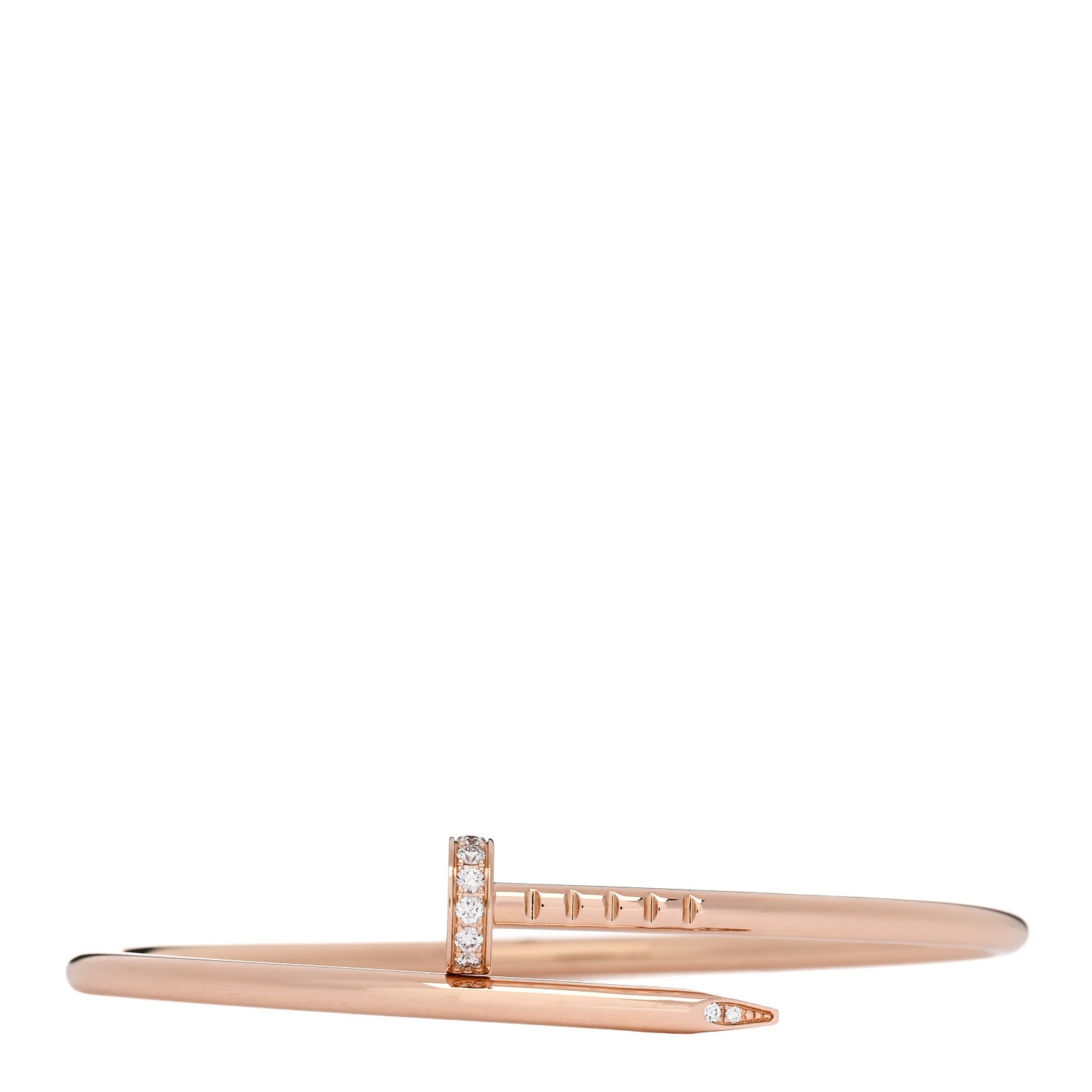 Cartier 18K Pink Gold Diamond Small Juste Un Clou Bracelet 14 1 of 4