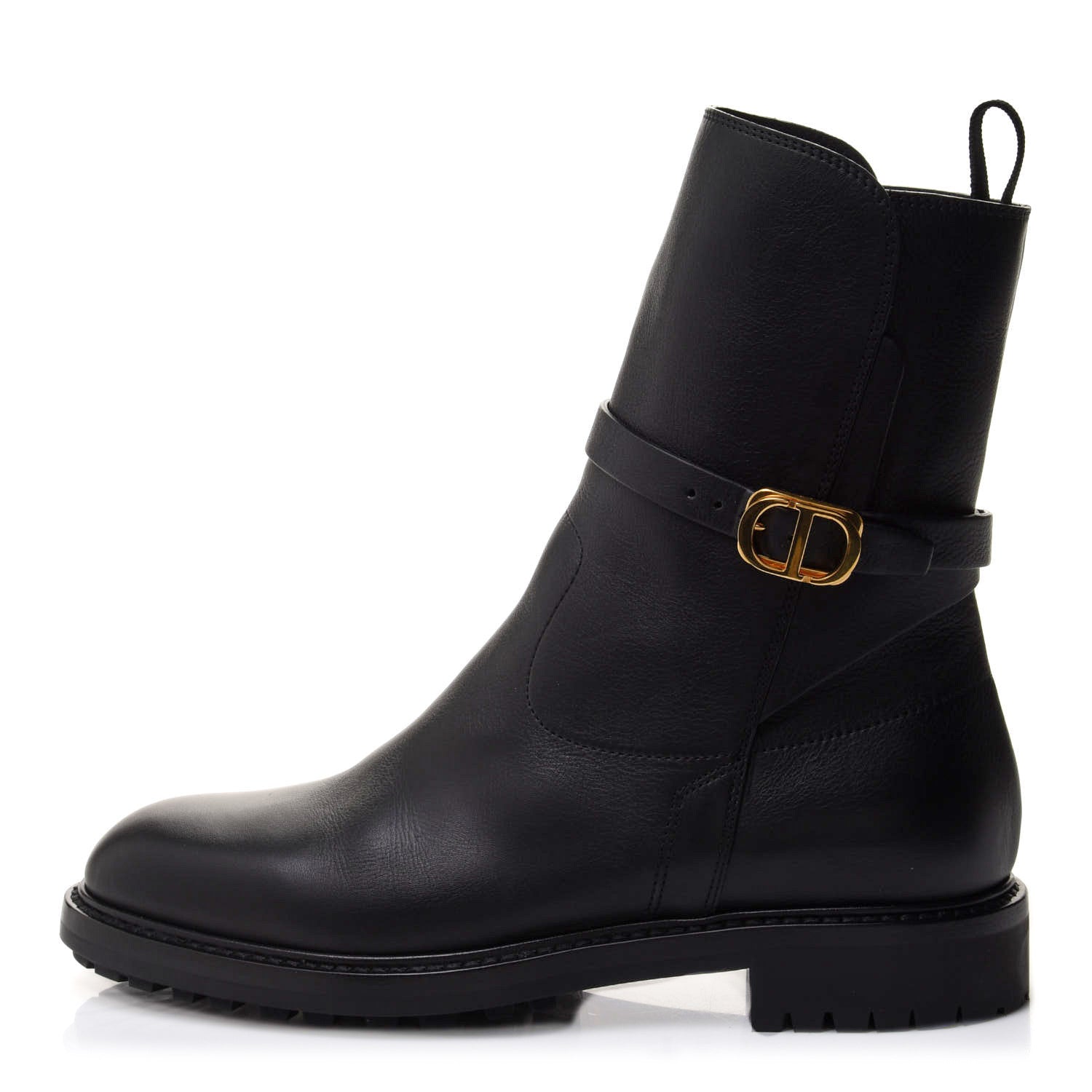 Christian Dior Calfskin Empreinte Ankle Boot 38.5 Black 1 of 11