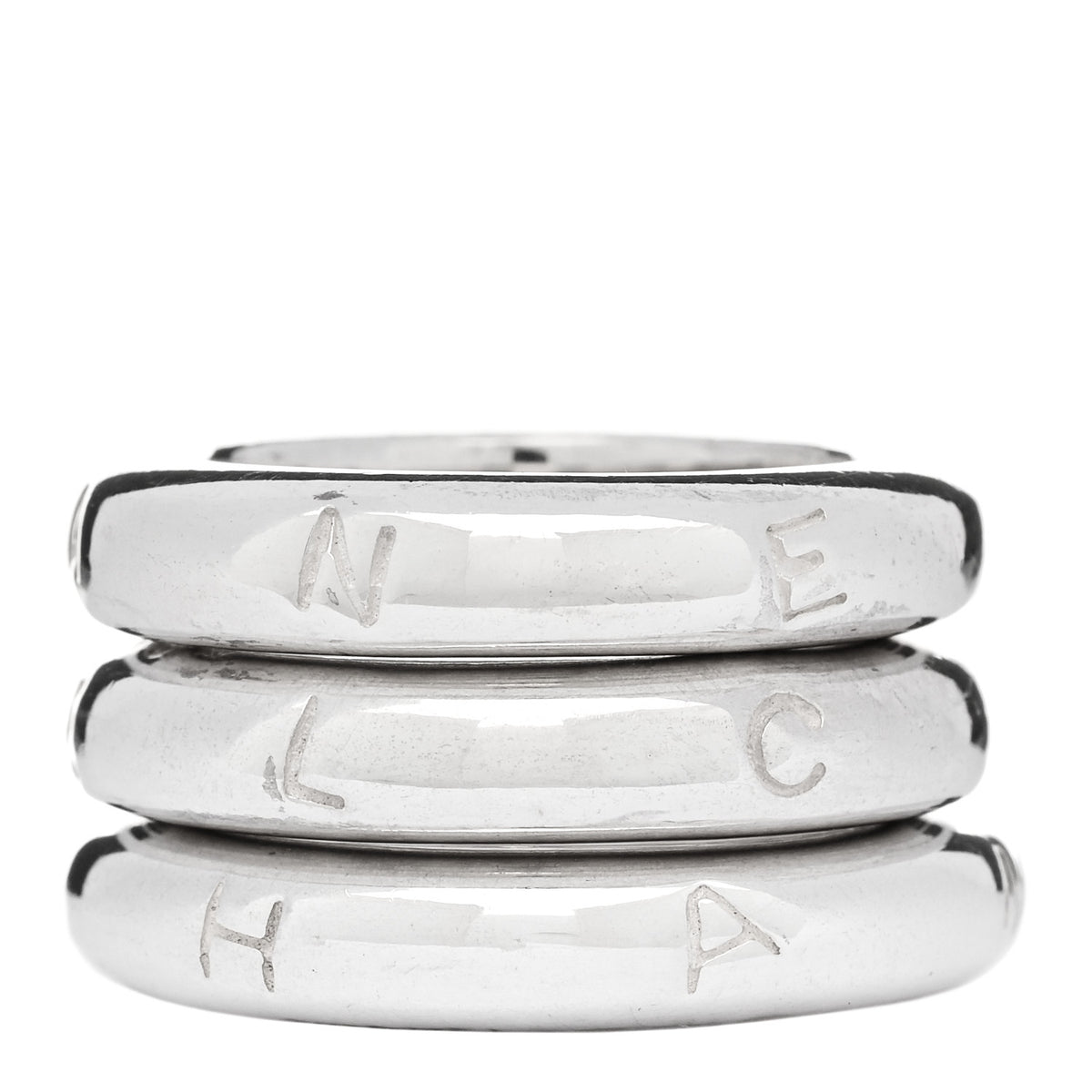 Sterling Silver Logo Set of 3 Stacking Rings 52 6