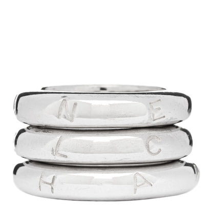 Chanel Sterling Silver Logo Set of 3 Stacking Rings 52 6 3 of 5
