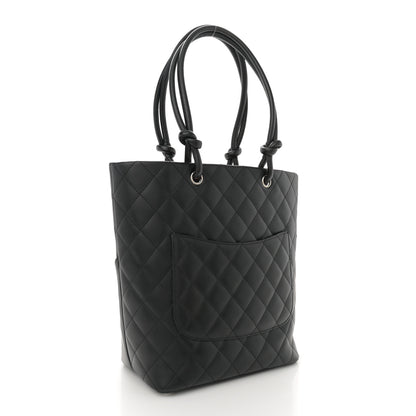 Chanel Calfskin Quilted Medium Cambon Tote Black White 3 of 10