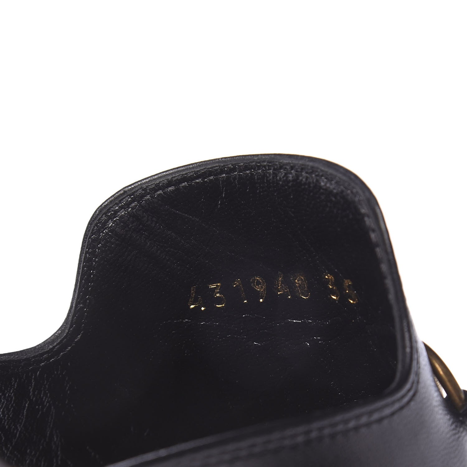 Gucci Malaga Kid Horsebit Slide Sandals 35 Black 9 of 10