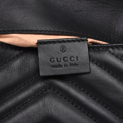 Gucci Calfskin Matelasse Super Mini GG Marmont Shoulder Bag Black 6 of 8
