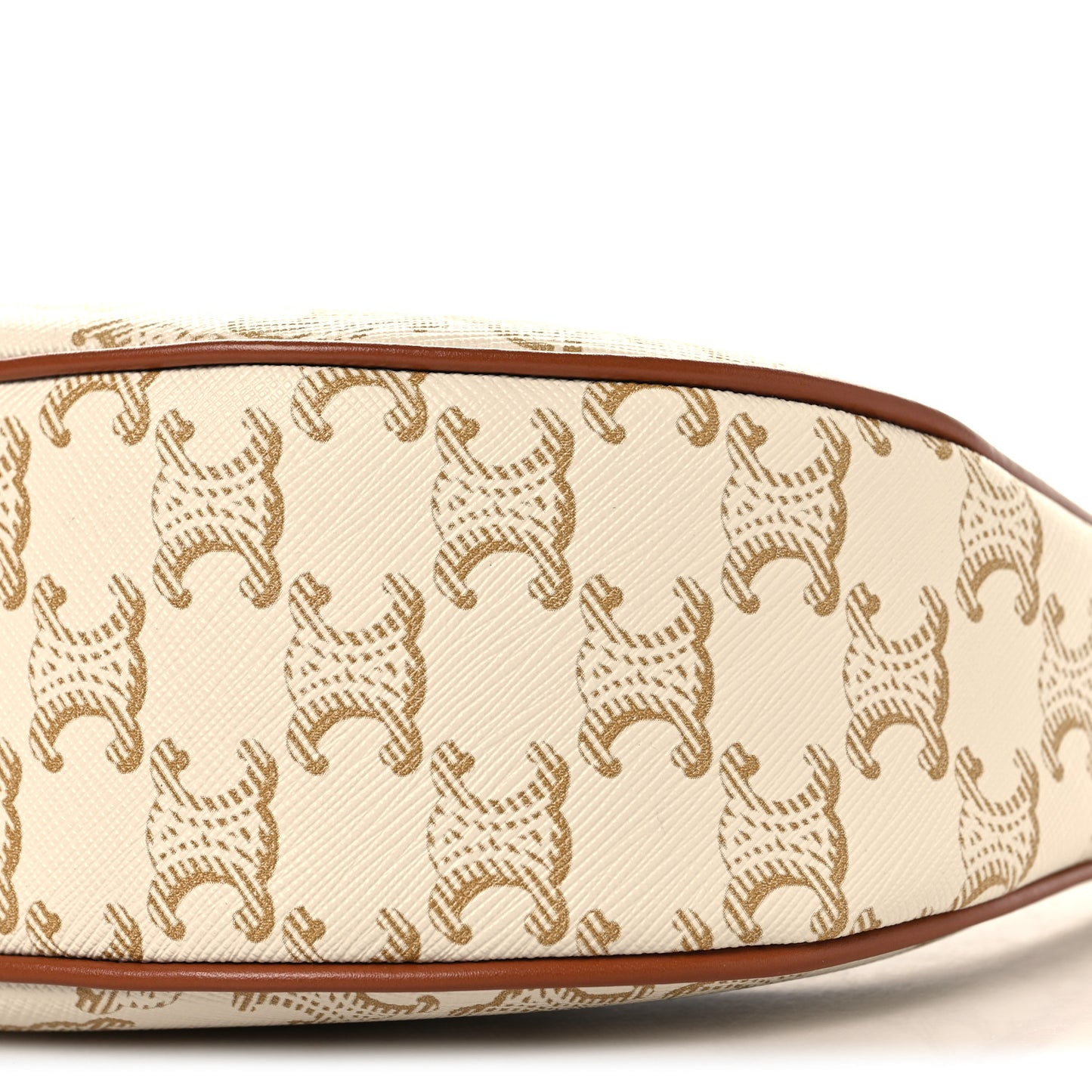 Canvas Calfskin Ava Triomphe Shoulder Bag White