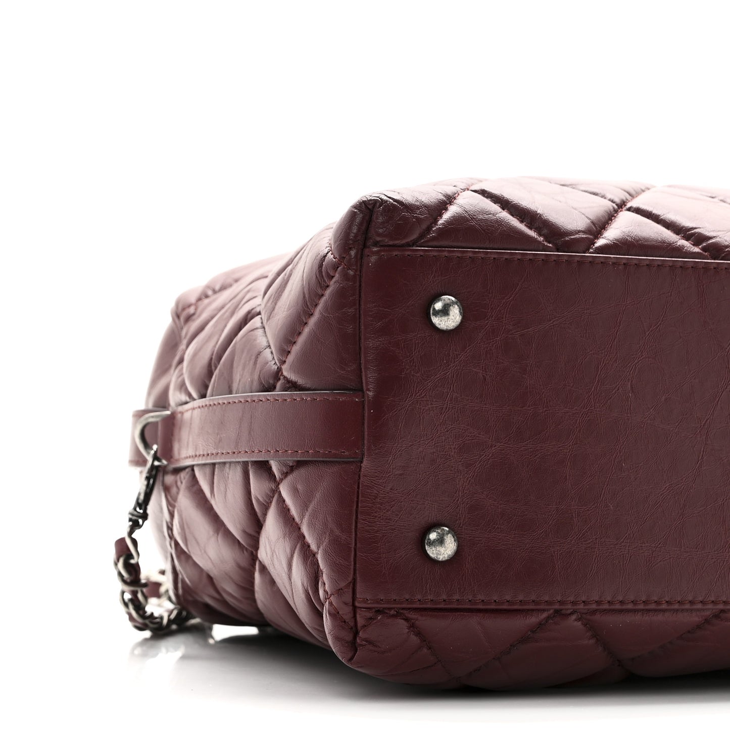 Aged Calfskin Small Bowling Bag Burgundy