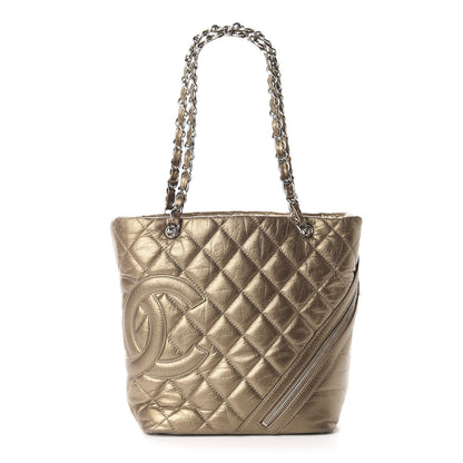 Chanel Metallic Aged Calfskin Quilted Medium Cotton Club Tote Bronze 1 of 9