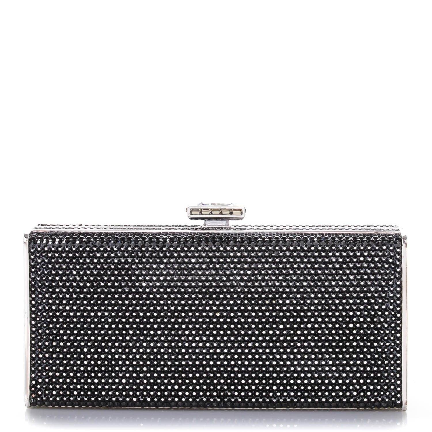 Judith Leiber Swarovski Crystal Minaudiere Clutch Black 1 of 7