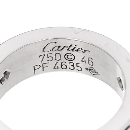 Cartier 18K White Gold 3 Diamond 5.5mm LOVE Ring 46 3.75 4 of 5