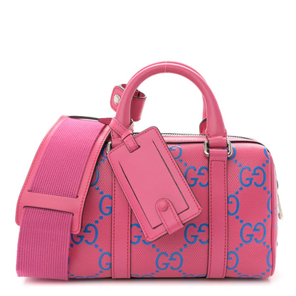 Gucci Calfskin GG Tennis Bi-Color Embossed Mini Duffle Bag Modern Fucsia Modern Blue 1 of 10