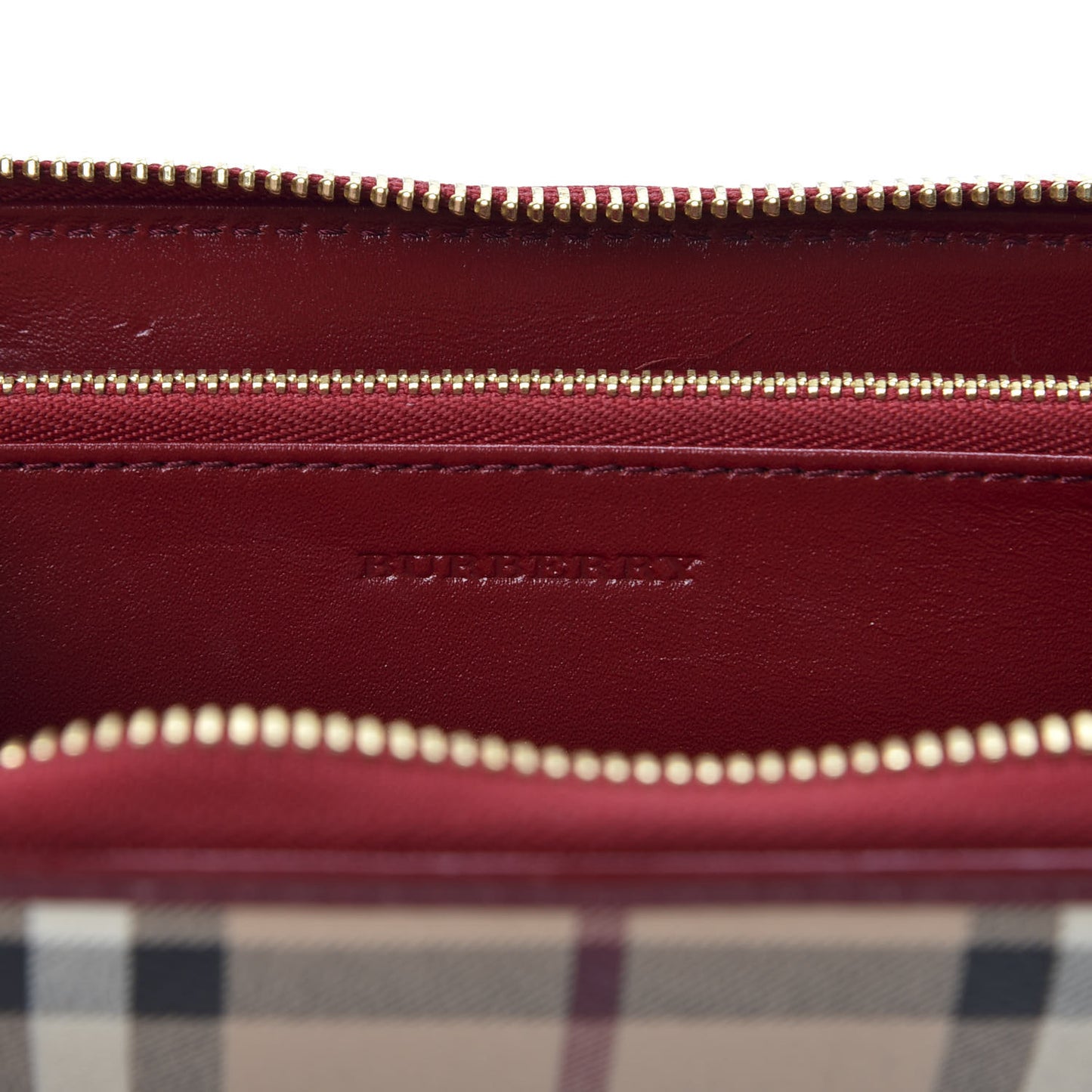 Haymarket Check Large Ziggy Zip Around Wallet Red