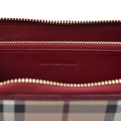 Burberry Haymarket Check Large Ziggy Zip Around Wallet Red 7 of 9