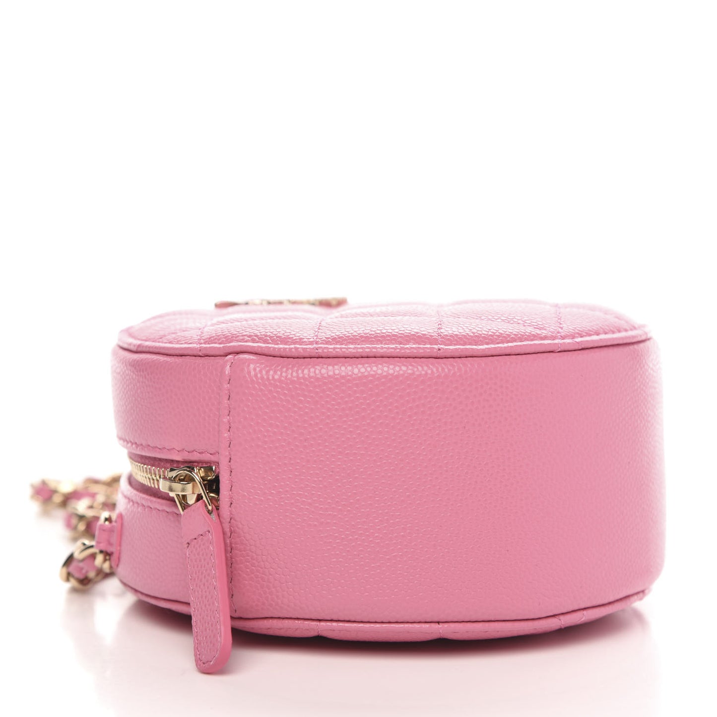 Caviar Quilted Gripoix CC Round Clutch With Chain Pink