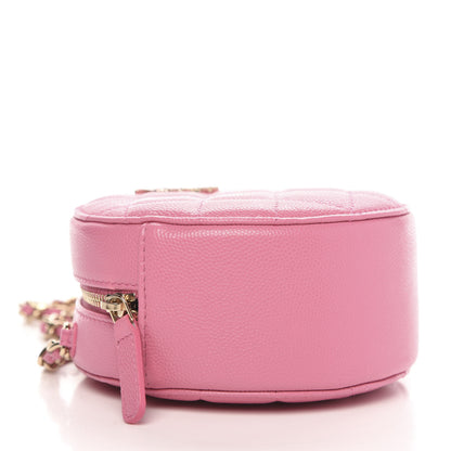 Chanel Caviar Quilted Gripoix CC Round Clutch With Chain Pink 4 of 11