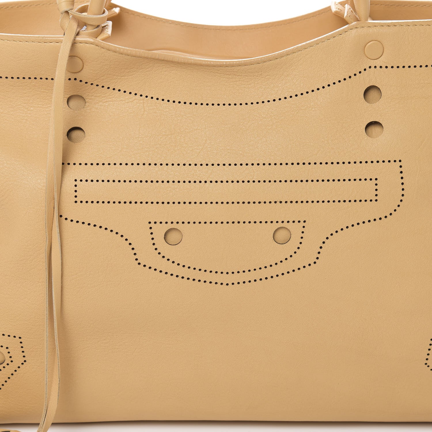 Balenciaga Calfskin Blackout Hardware Perforated City Beige Ocre 8 of 18