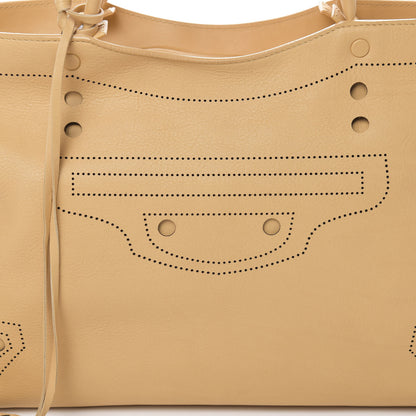Balenciaga Calfskin Blackout Hardware Perforated City Beige Ocre 8 of 18