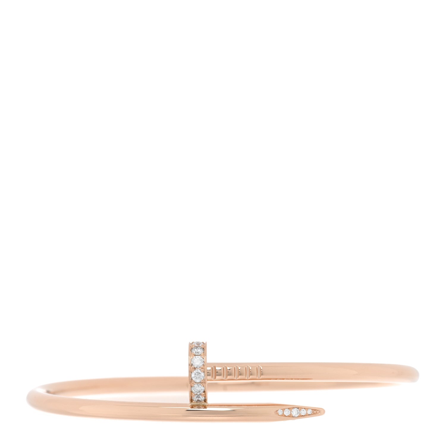 Cartier 18K Pink Gold Diamond Juste Un Clou Bracelet 19 1 of 5