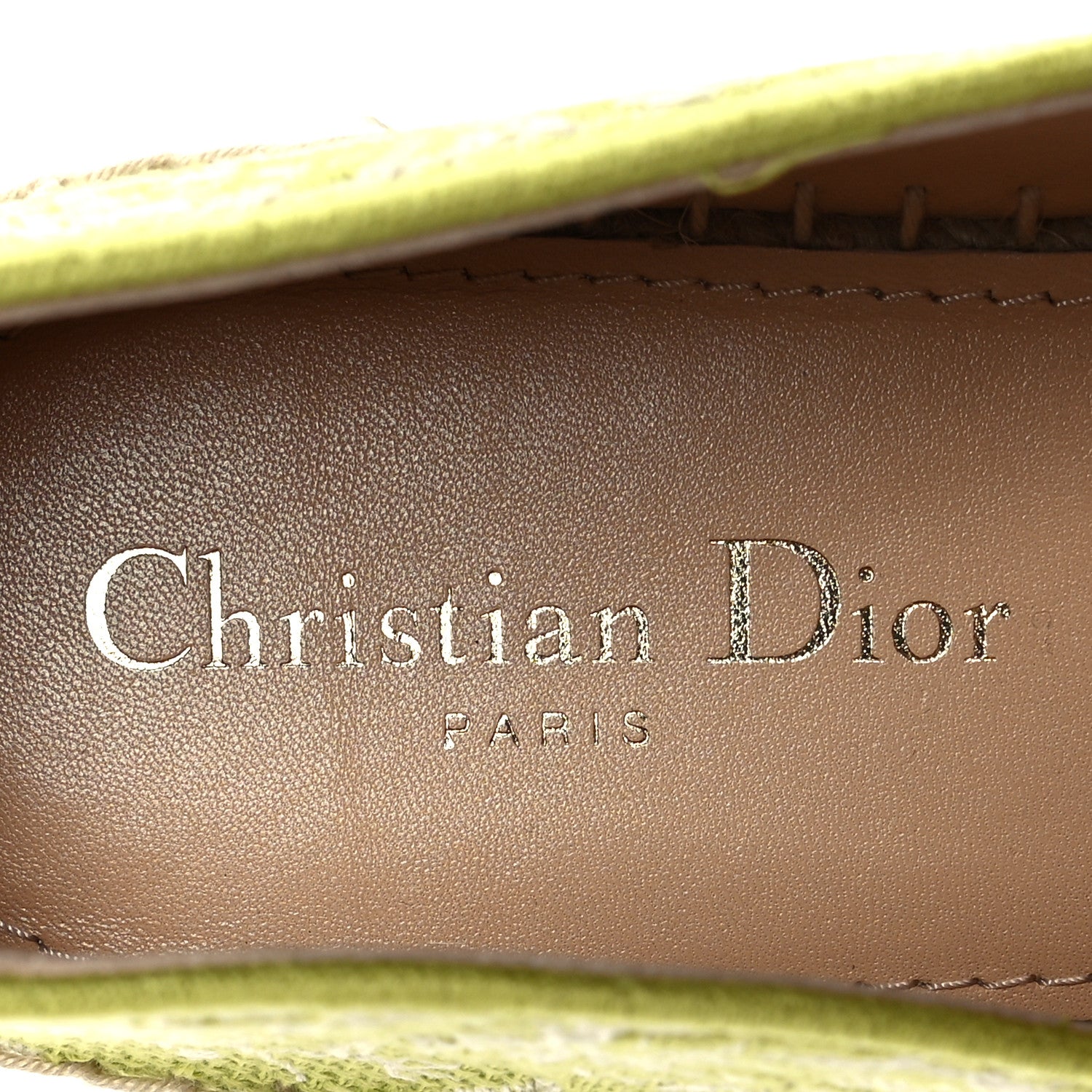Christian Dior Embroidered Toile De Jouy Granville Espadrille 40.5 Off White Green 6 of 7