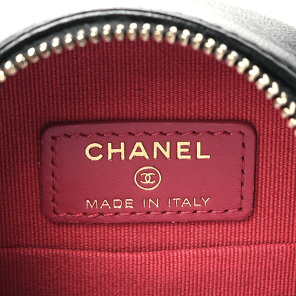 Chanel Lambskin Quilted Chanel 19 Round Clutch With Chain Black 6 of 10