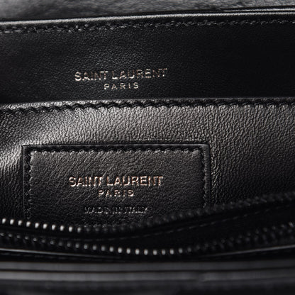 Saint Laurent Calfskin Y Quilted Monogram Small Loulou Chain Satchel Black 6 of 6