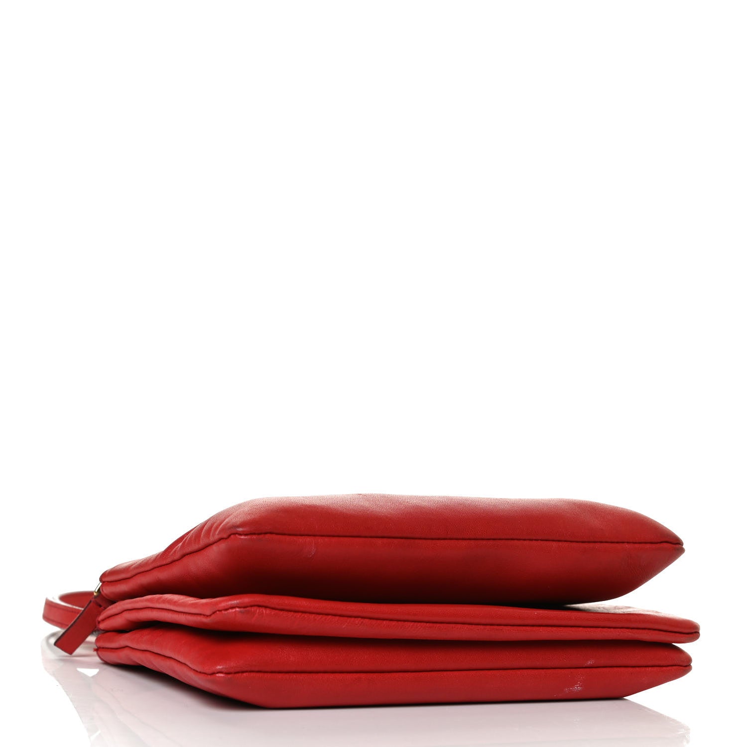 Celine Lambskin Large Trio Crossbody Bag Red 3 of 13