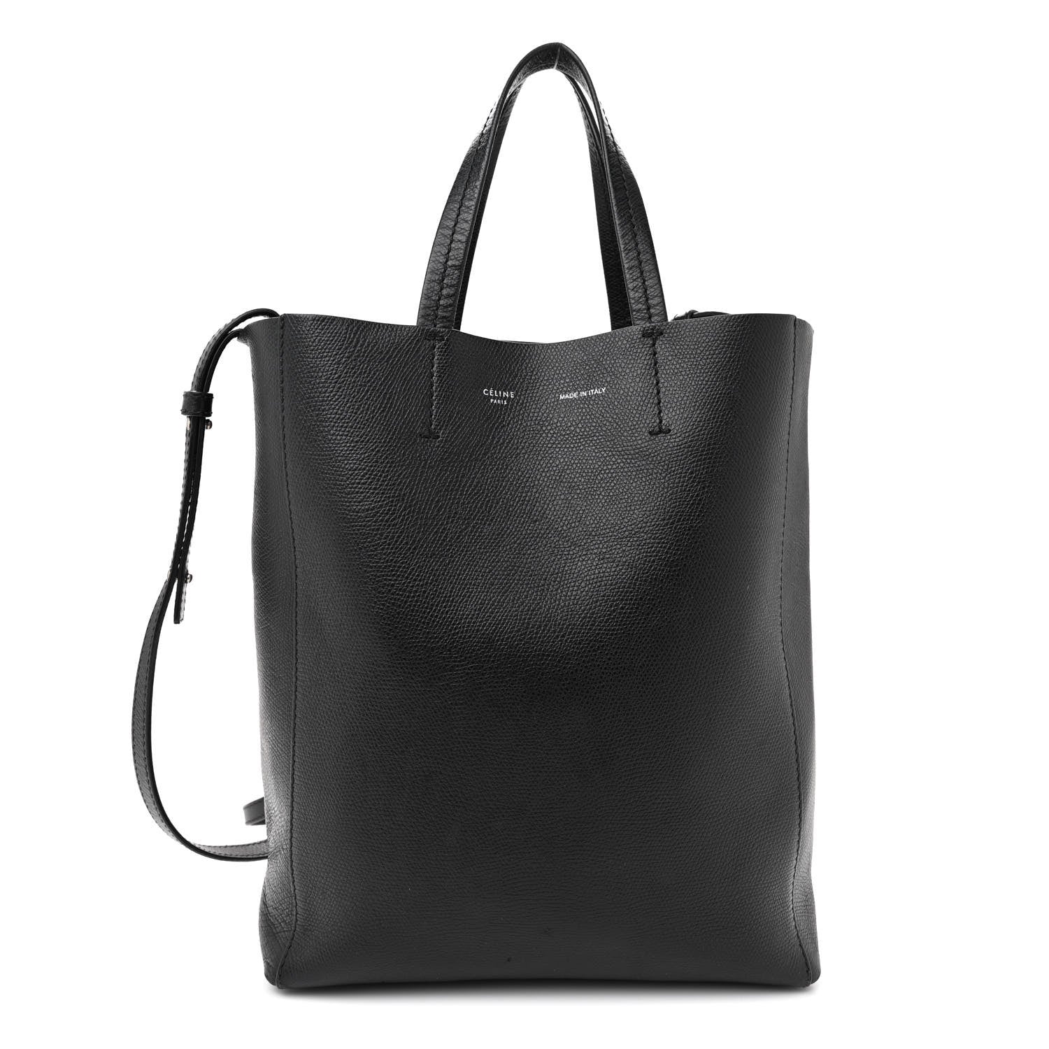Celine Grained Calfskin Small Vertical Cabas Black 1 of 12
