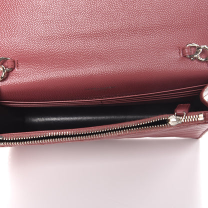 Saint Laurent Grain De Poudre Matelasse Chevron Monogram Envelope Chain Wallet Blush Fonce 5 of 7