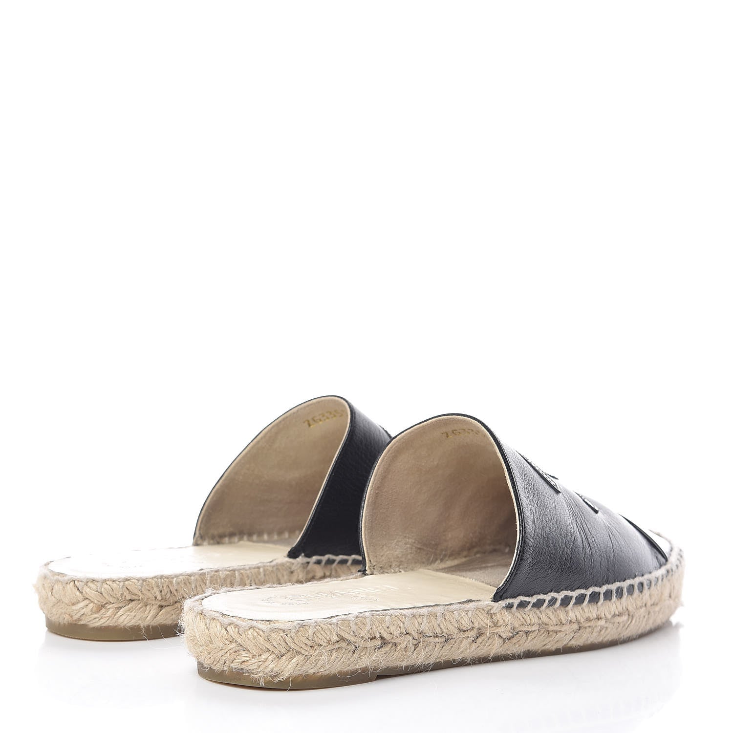 Chanel Goatskin Patent CC Espadrille Mules 39 Black 4 of 12