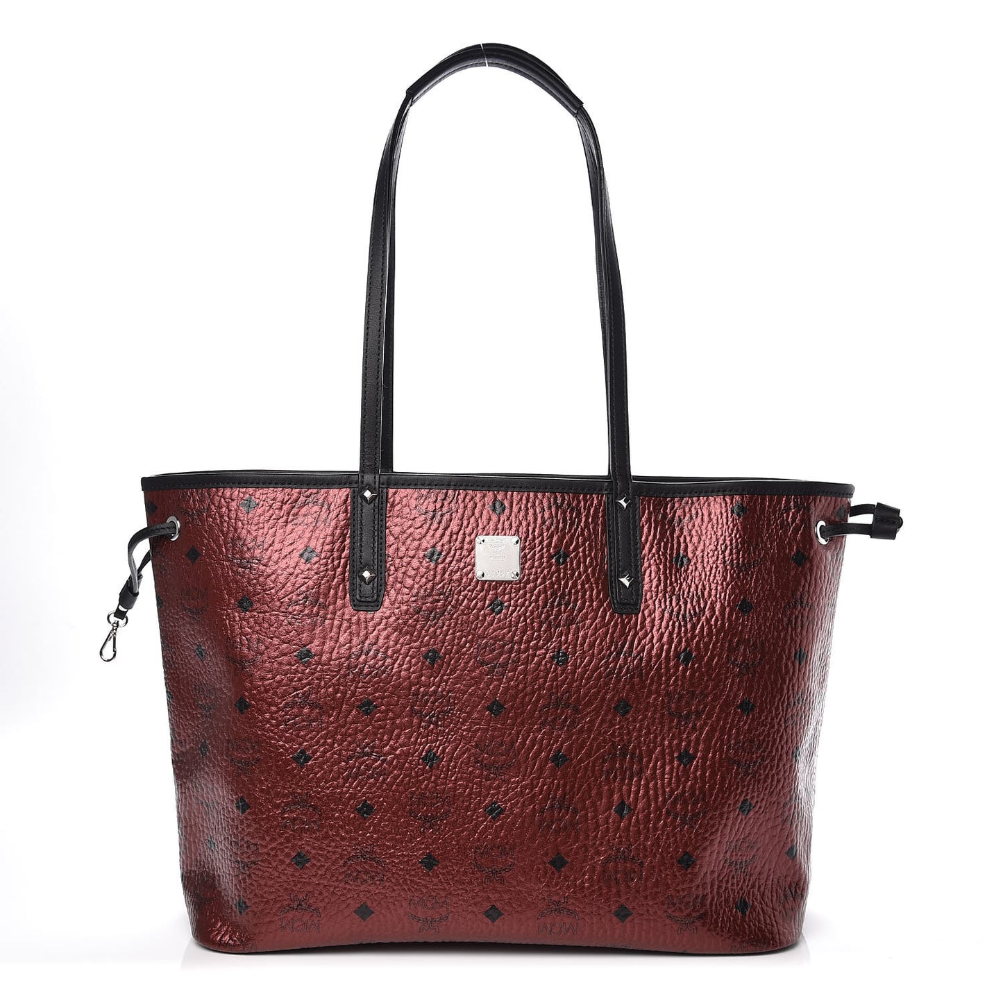 Metallic Visetos Medium Anya Shopper Tote Scooter Red