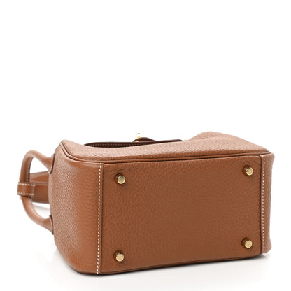 Hermes Taurillon Clemence Mini Lindy 20 Gold 4 of 9
